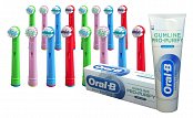 Set von 16 Stück Ersatzknöpfe zu NK06 Zahnbürste Braun Oral-B KIDS GESCHENK + Zahnpasta ORAL-B